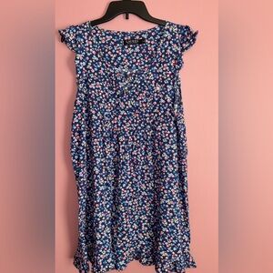 Lauren Ralph Lauren Blue Ruffled Sleeveless Dress